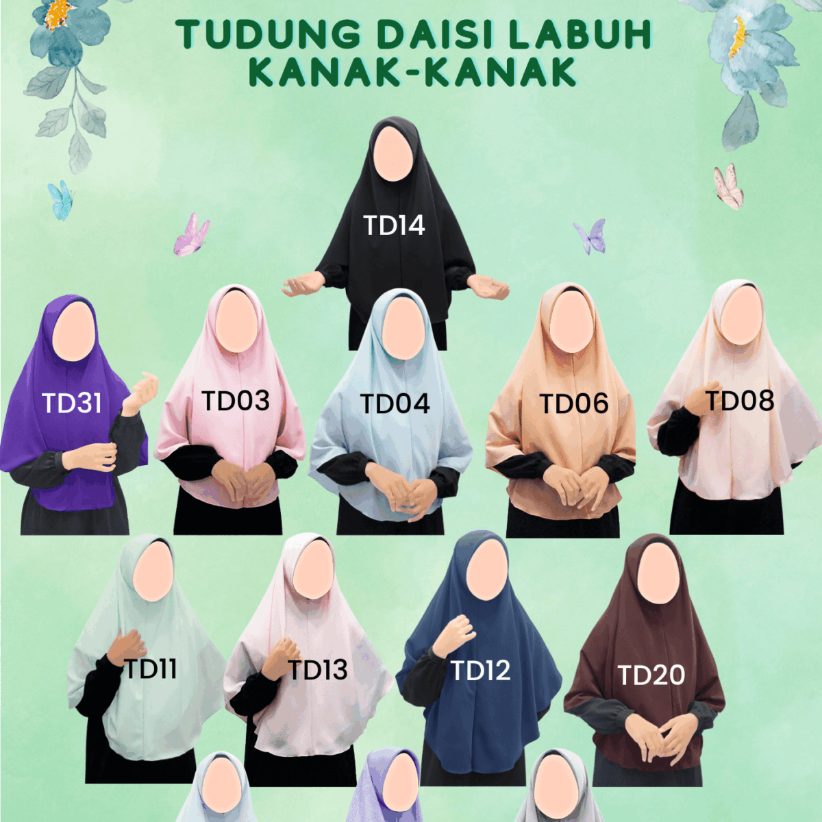 Tudung Daisi Labuh Kanak-kanak