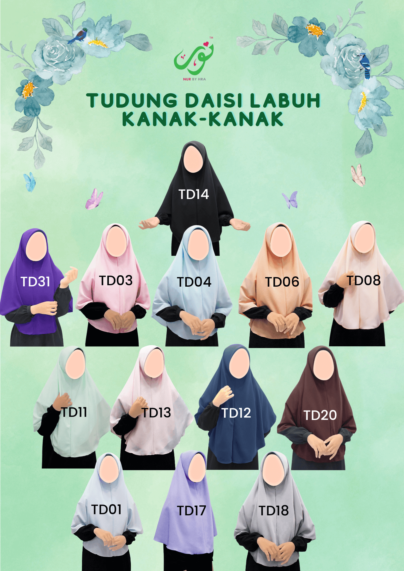 Tudung Daisi Labuh Kanak-kanak