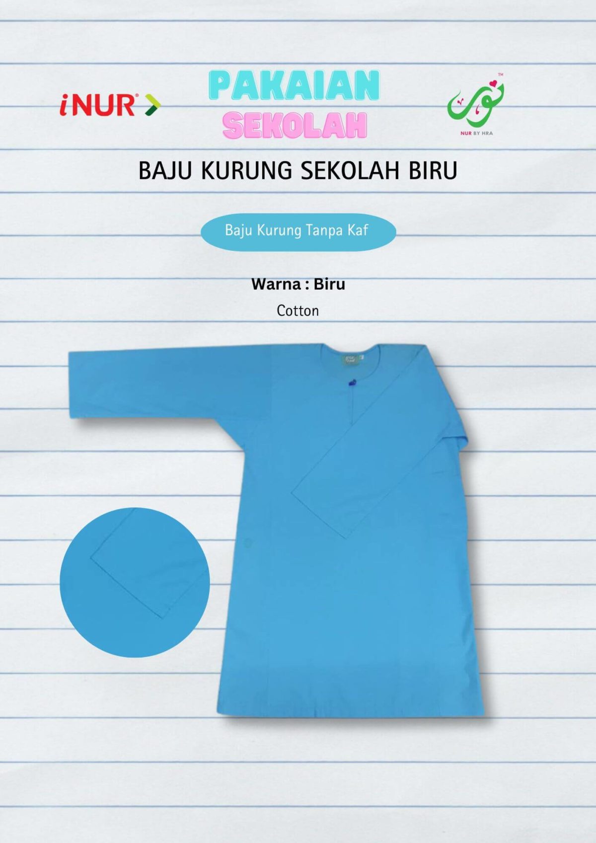 Baju Kurung Kebangsaan Biru