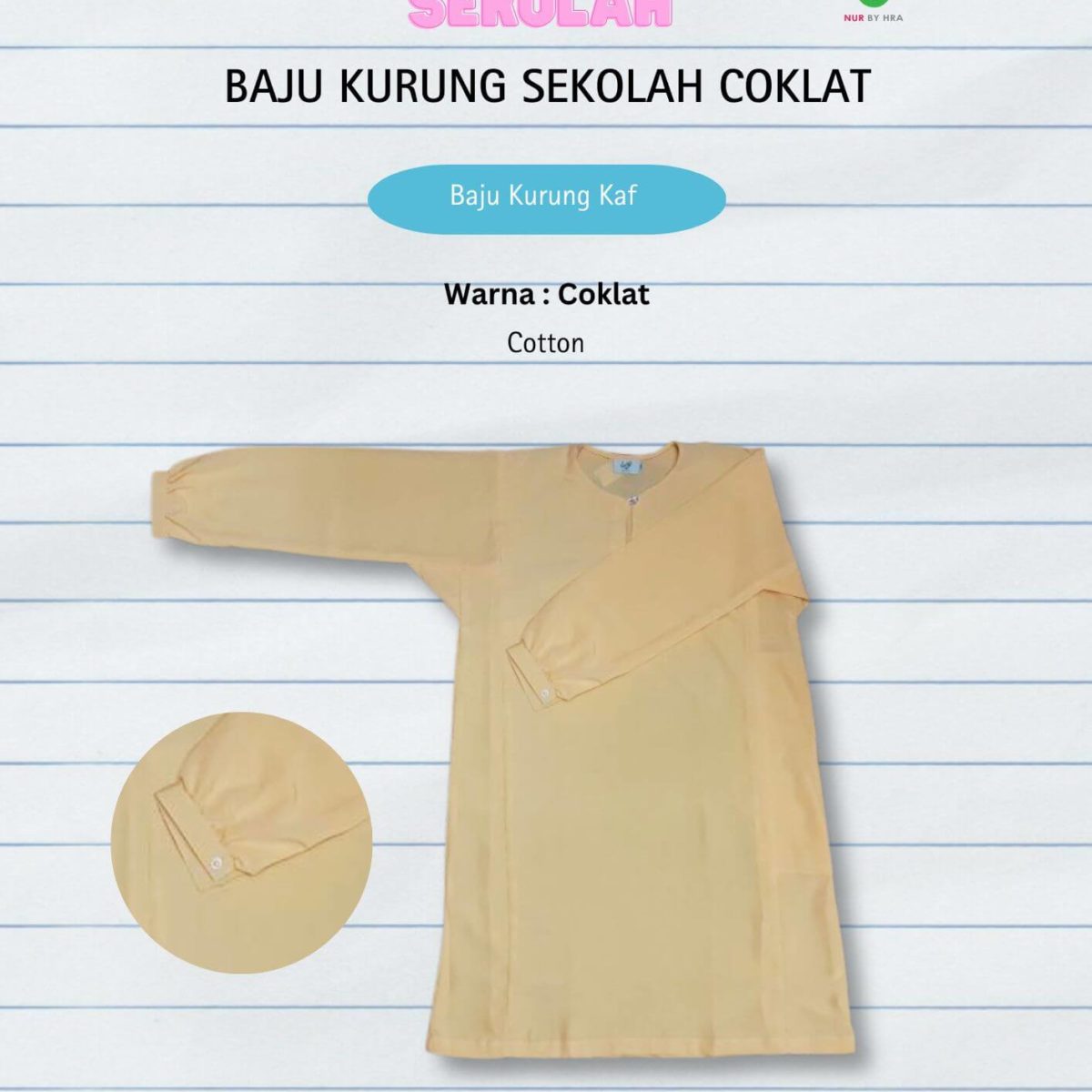 Baju Kurung Menengah Coklat Kaf