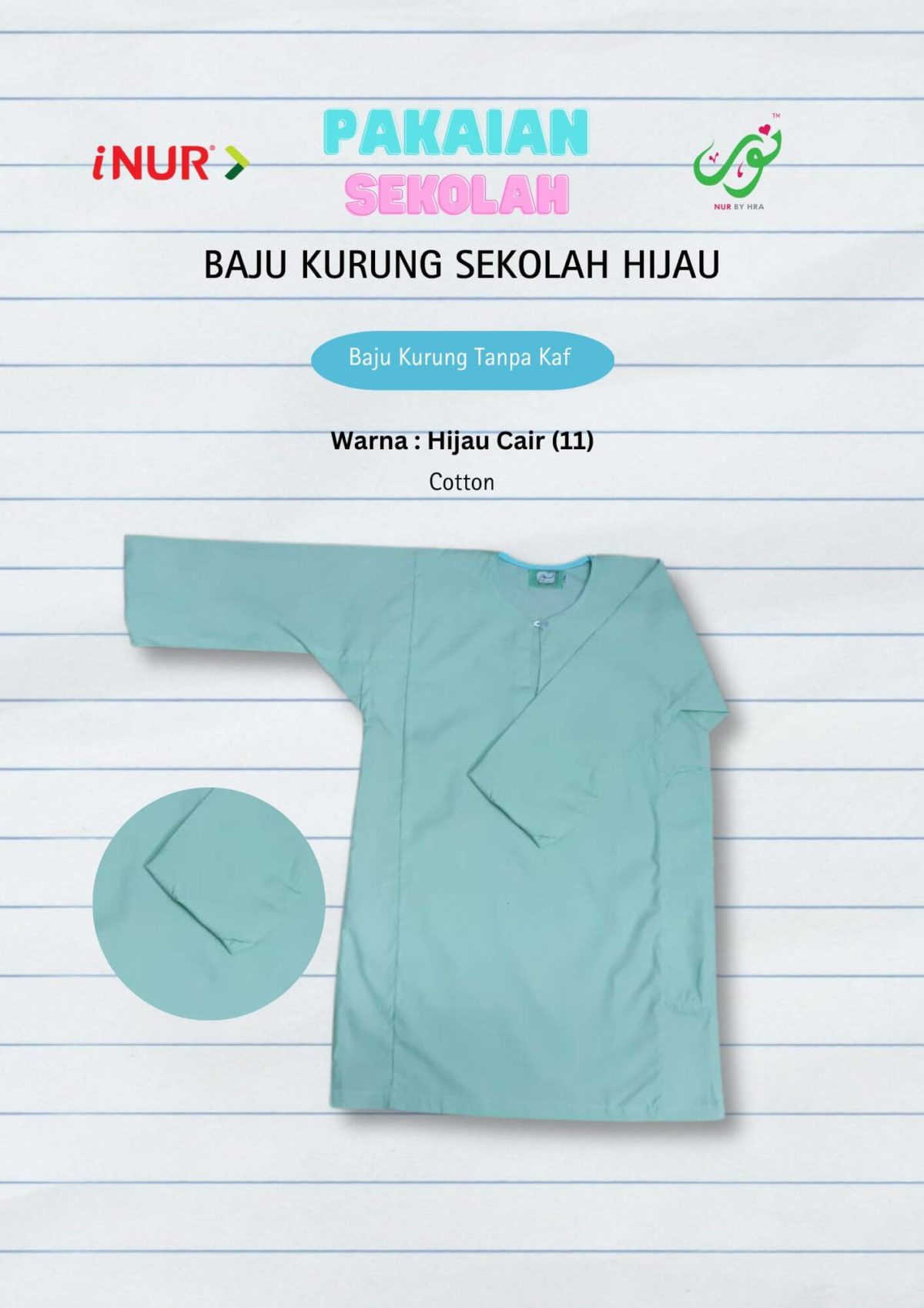 Baju Kurung Kebangsaan Hijau