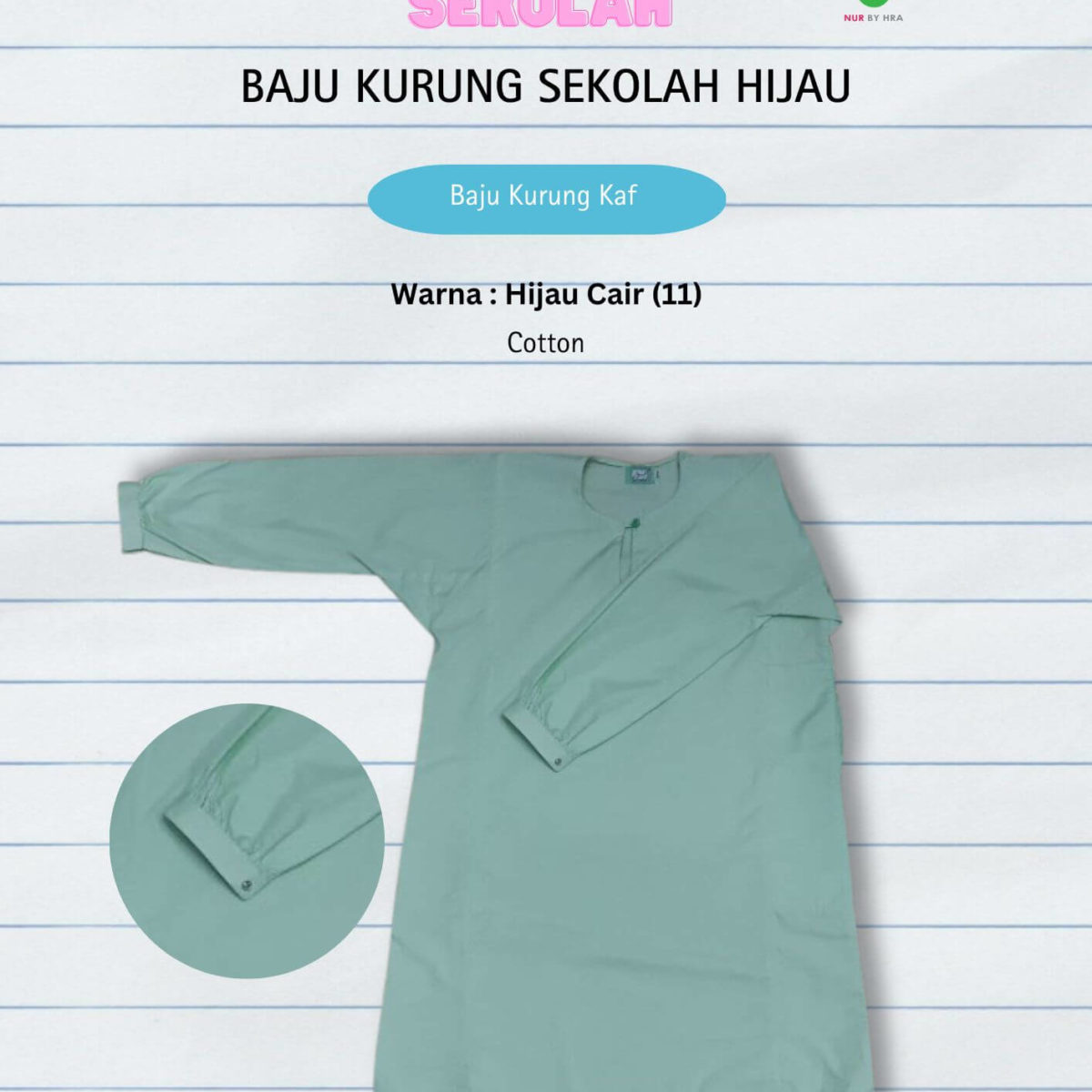 Baju Kurung Menengah Hijau Kaf