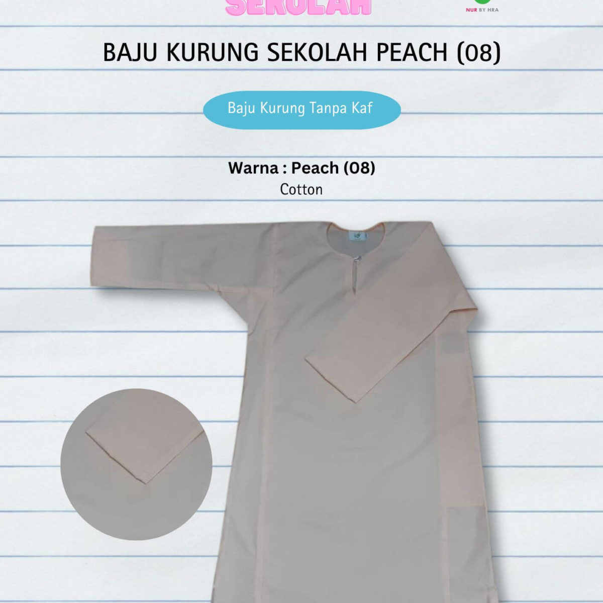 Baju Kurung Menengah Peach (08)