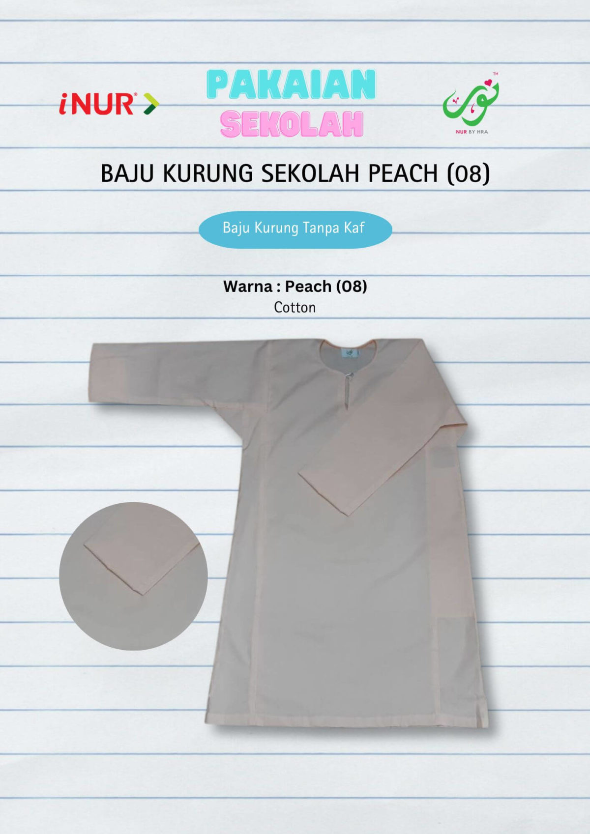 Baju Kurung Menengah Peach (08)