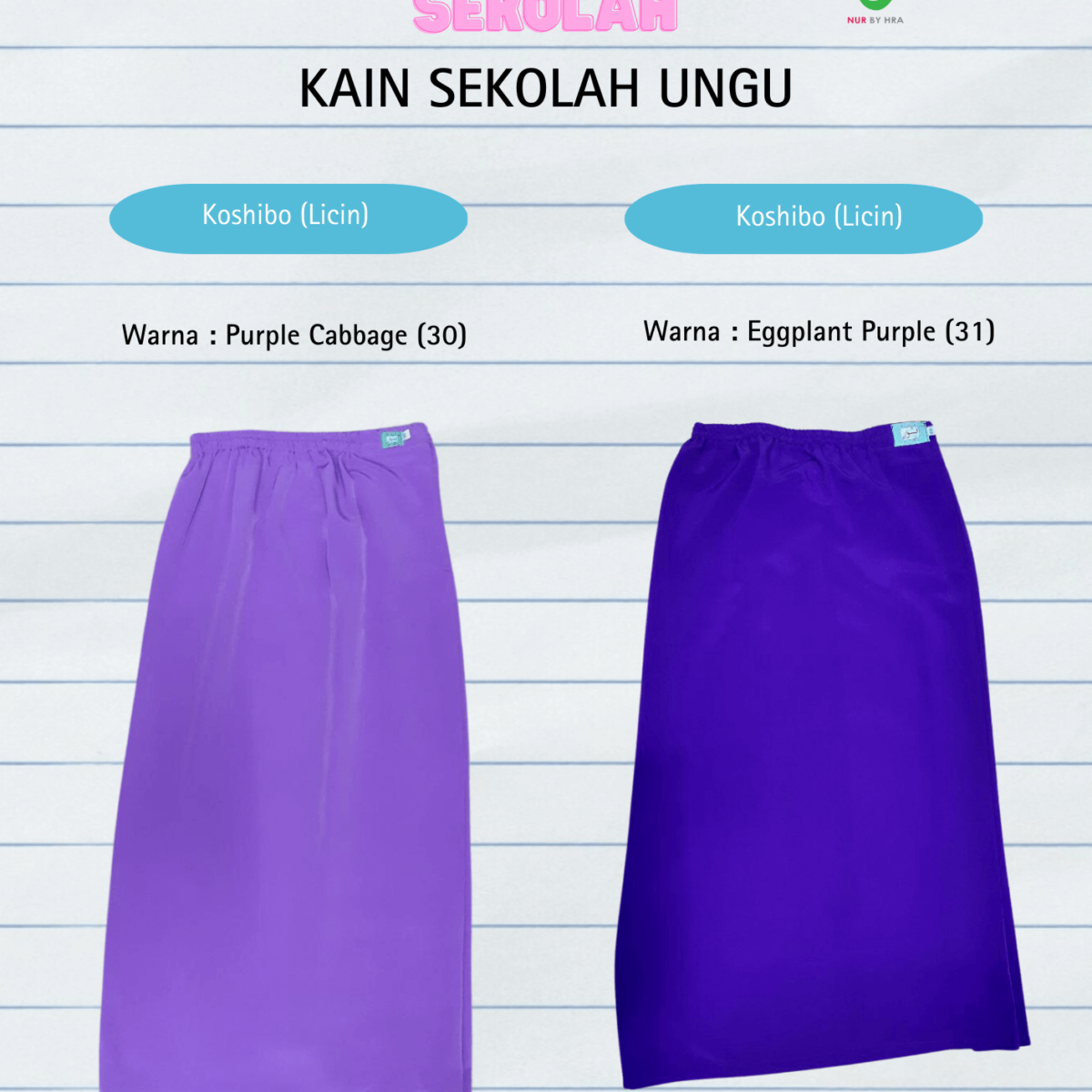 Kain Agama Ungu Licin