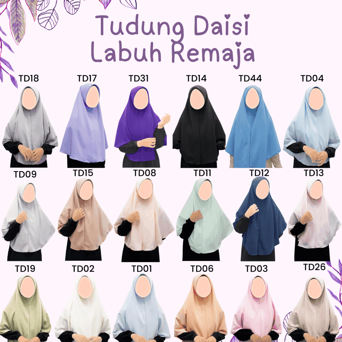 Tudung Daisi Labuh Remaja