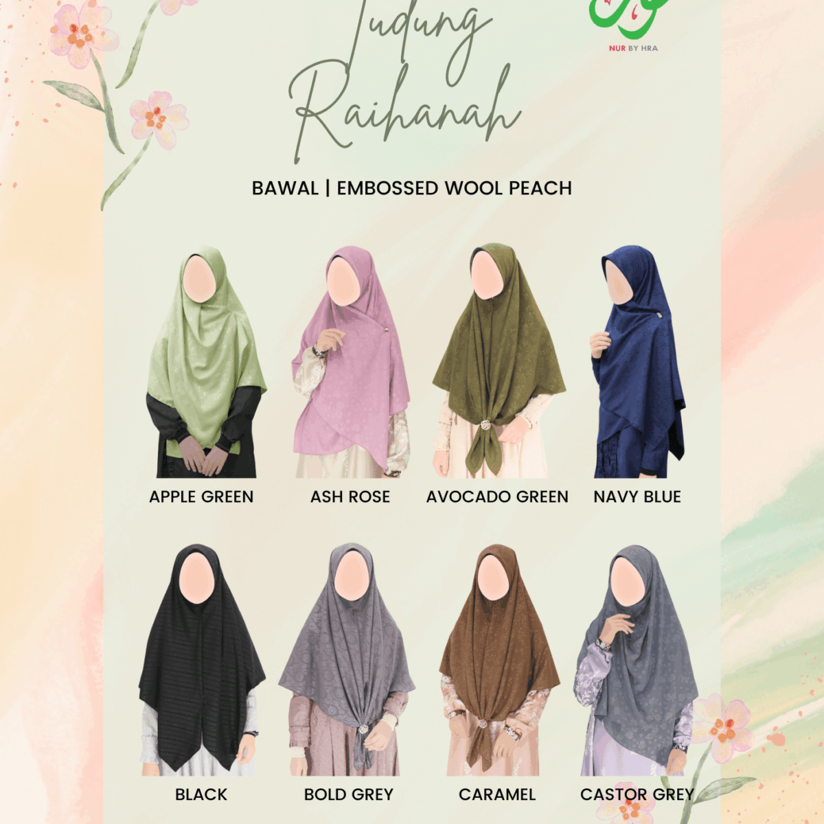 Tudung Raihanah 4 Segi