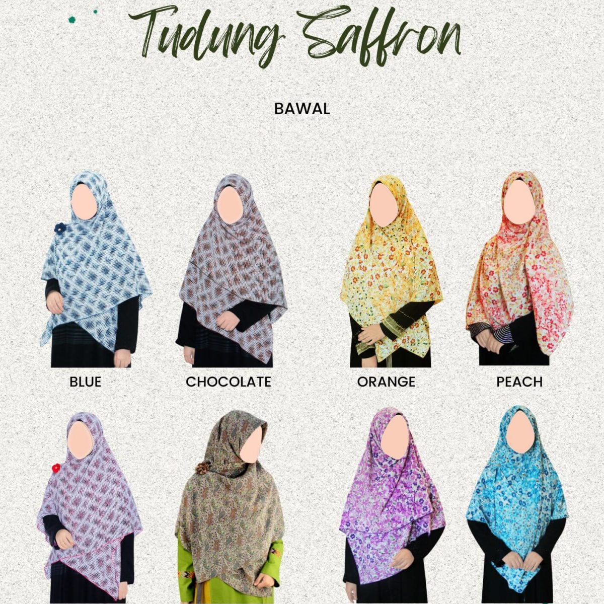 Tudung Saffron 4 Segi