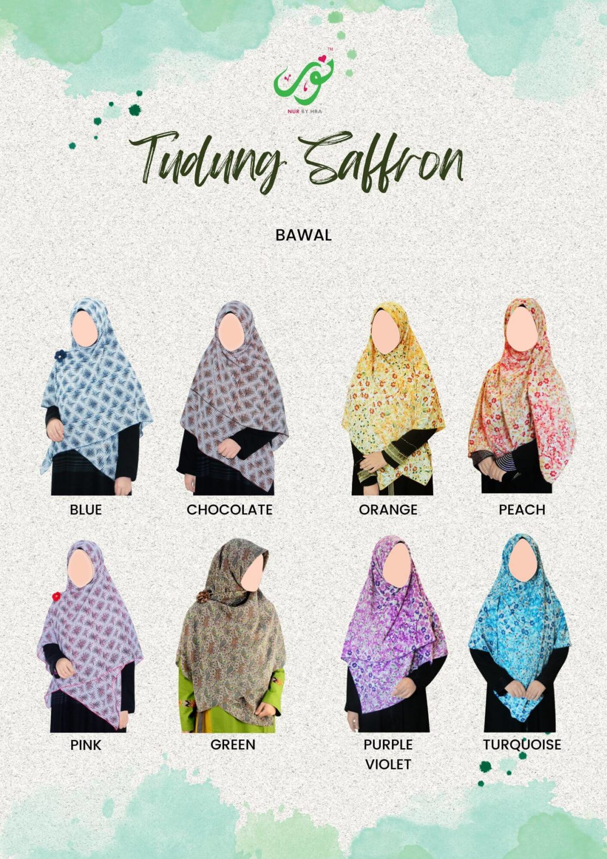 Tudung Saffron 4 Segi