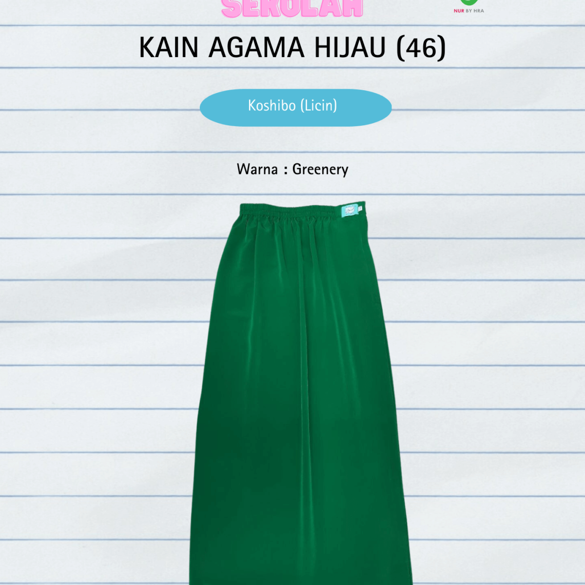 Kain Agama Hijau Licin (46)