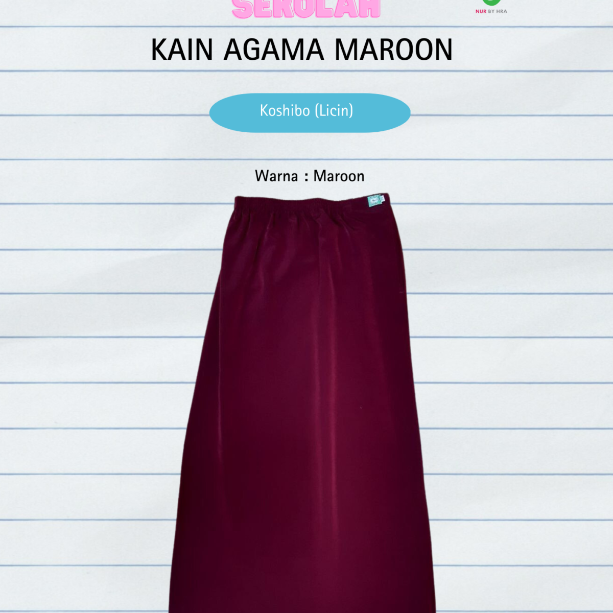 Kain Agama Maroon Licin