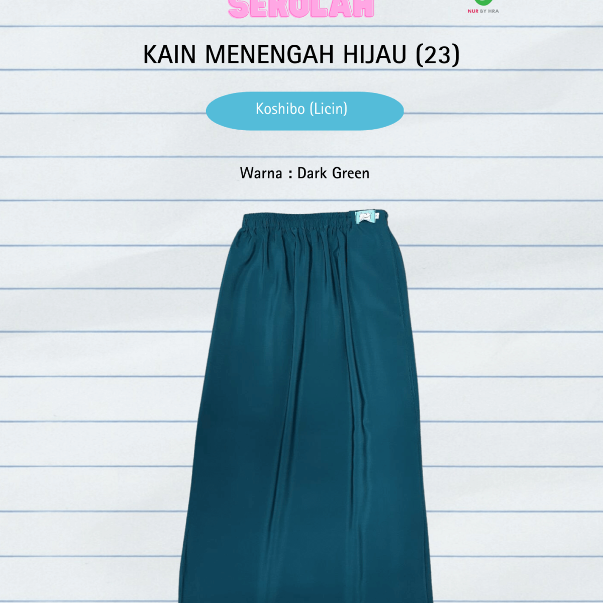 Kain Menengah Hijau Licin (23)