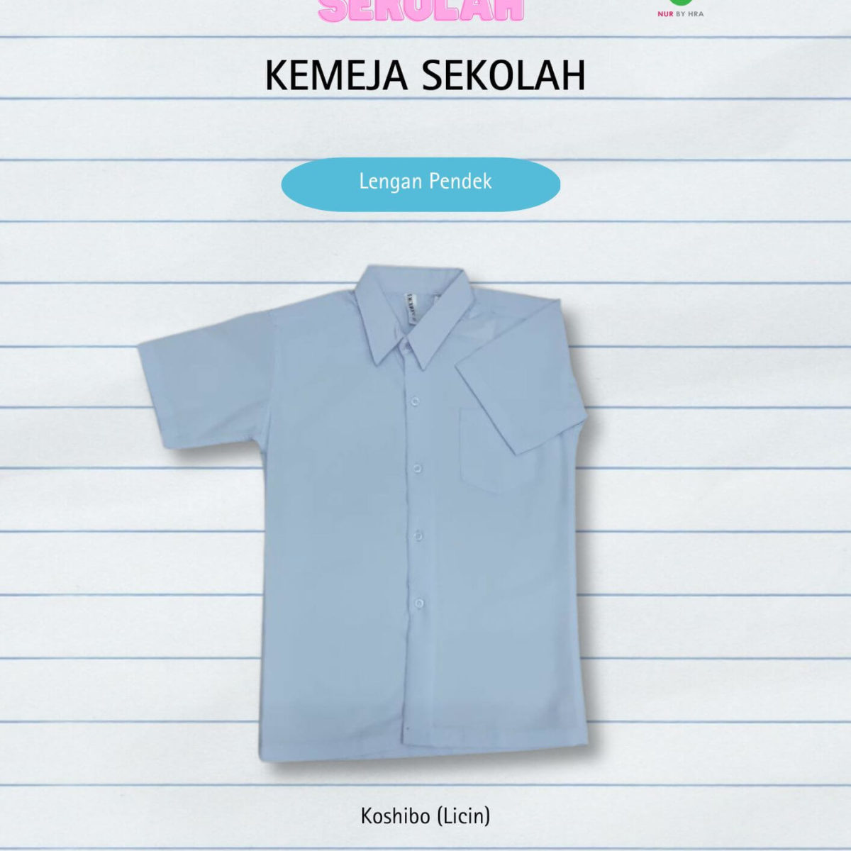 Kemeja Ren. Kebangsaan Lengan Pendek Licin