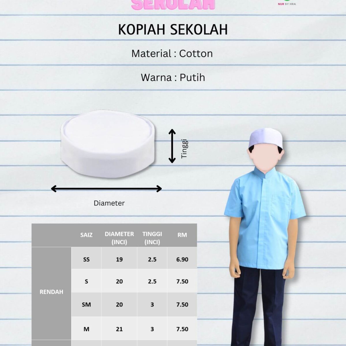 Kopiah Al-Amin Putih