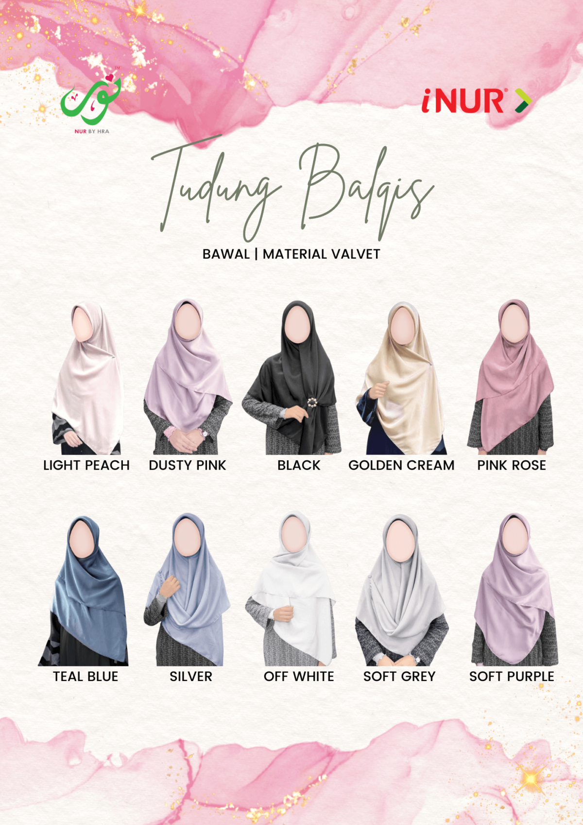 Tudung Balqis 4 Segi