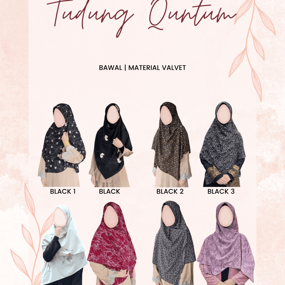 Tudung Quntum 4 segi