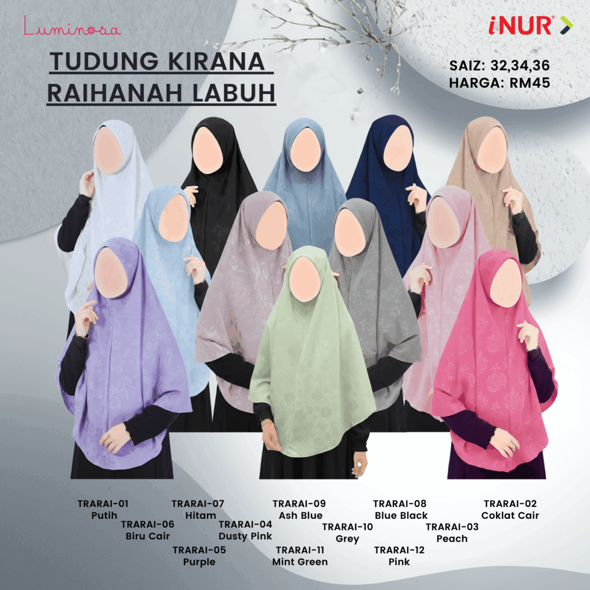 Tudung Kirana Raihanah Labuh